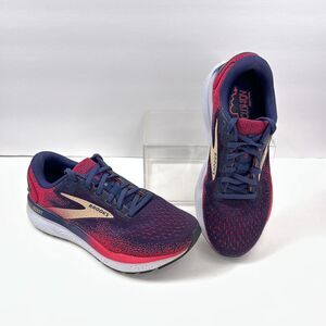 Brooks Ghost 16 Running Shoes Womens 8.5 Wide Navy Pink Mesh Athletic Sneakers